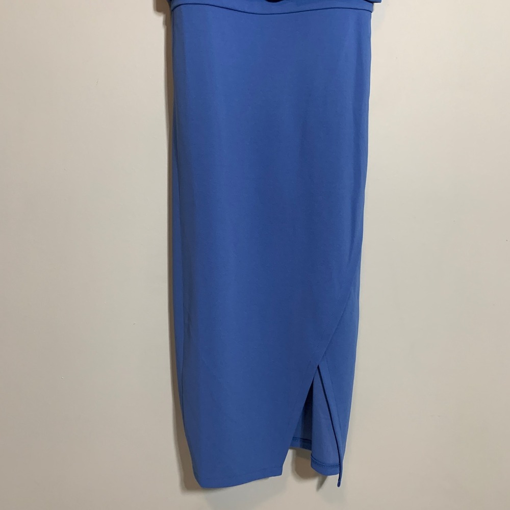 Andrew Marc Blue Dolman Sleeve Midi Dress With‎ Tie Waist Size 8 - Picture 3 of 9